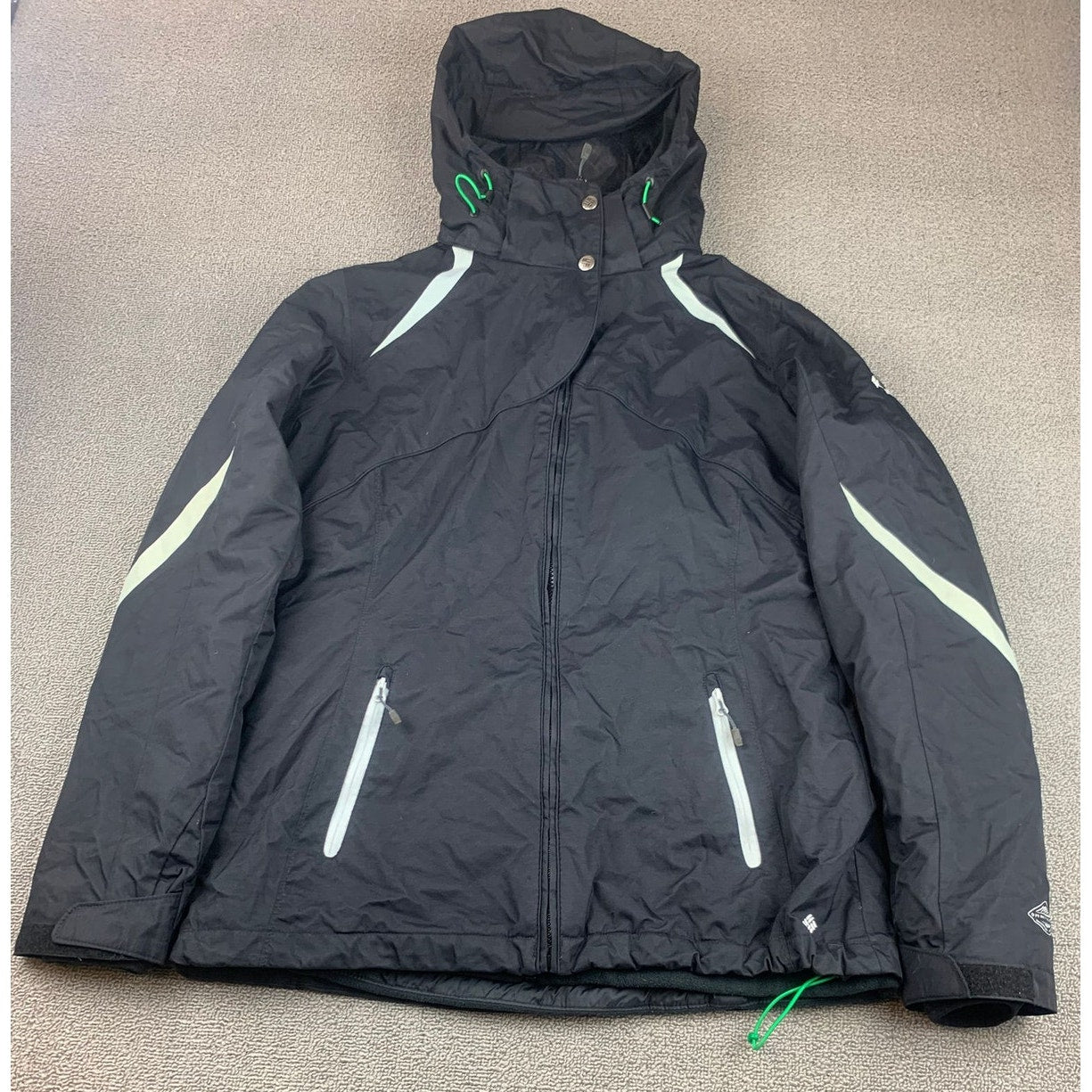 Columbia Jacket Womens L Omni Tech Heavy Coat Lined Waterproof Interchange Adult