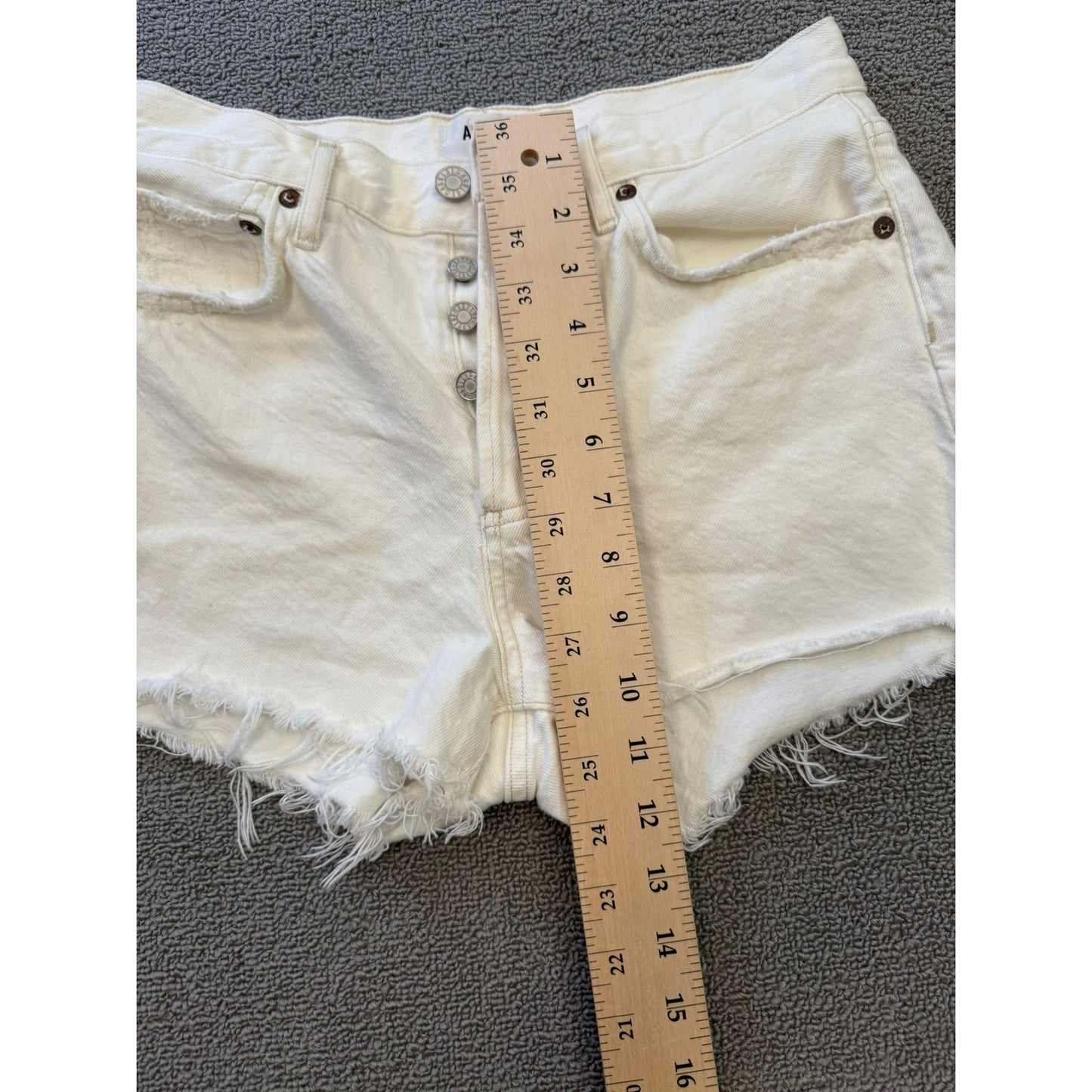 AGOLDE Los Angeles Women's Size 25 White Denim Shorts High Rise Cutoff