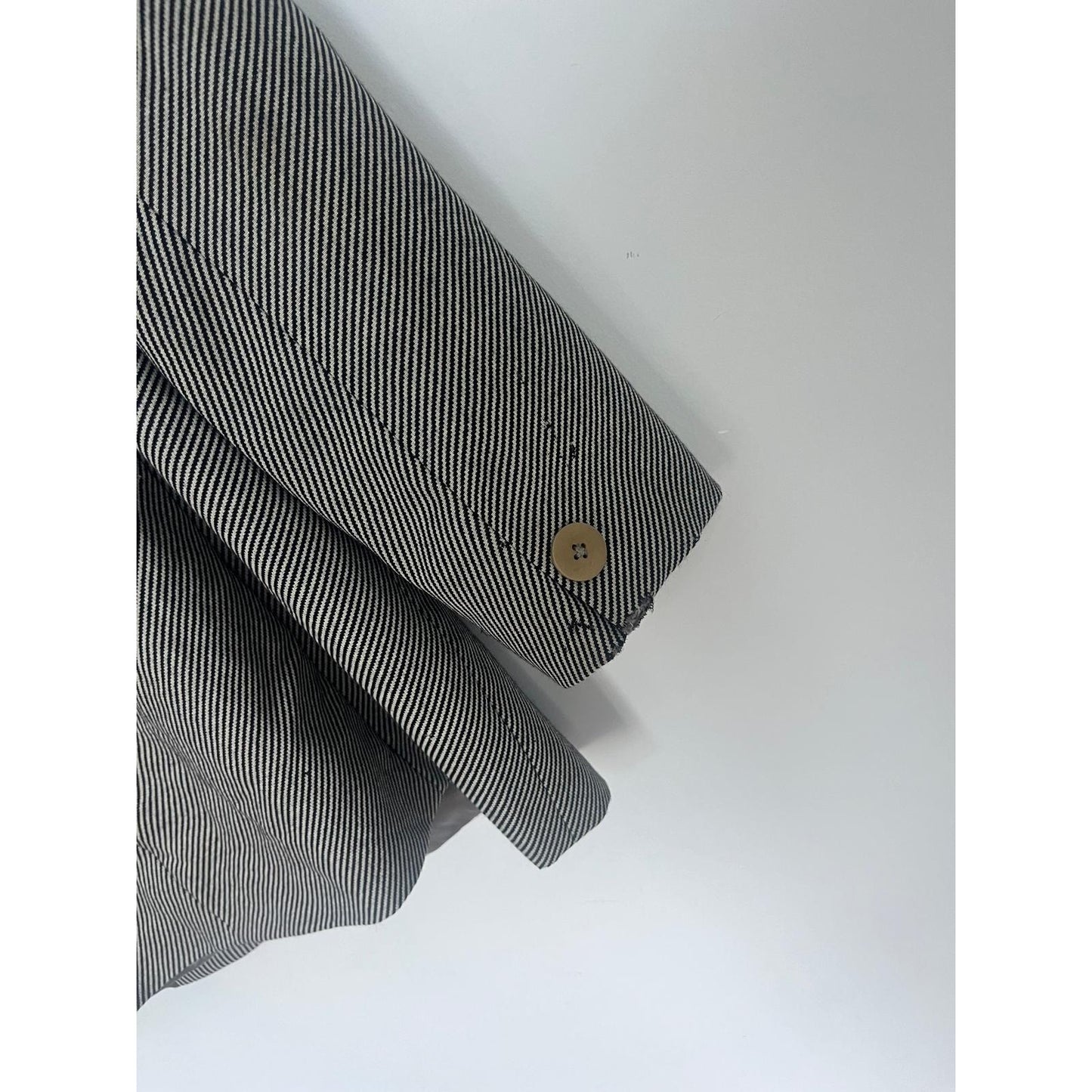 Giorgio Armani Blazer Men 48 Black White Striped Cashmere Made in Italy