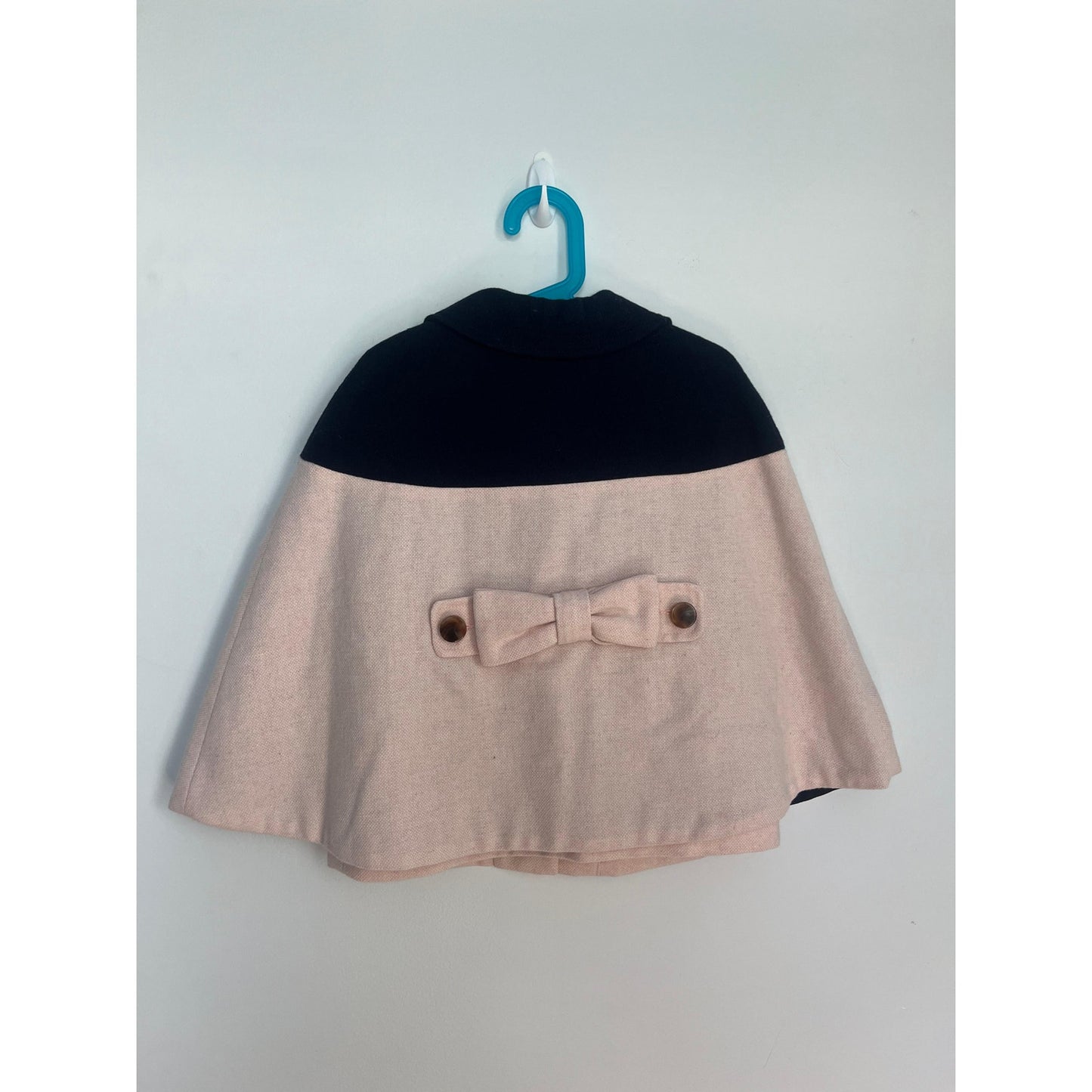 Hucklebones London Girls Cape Coat 6Y Pink Navy Wool Blend NWT Winter Outerwear