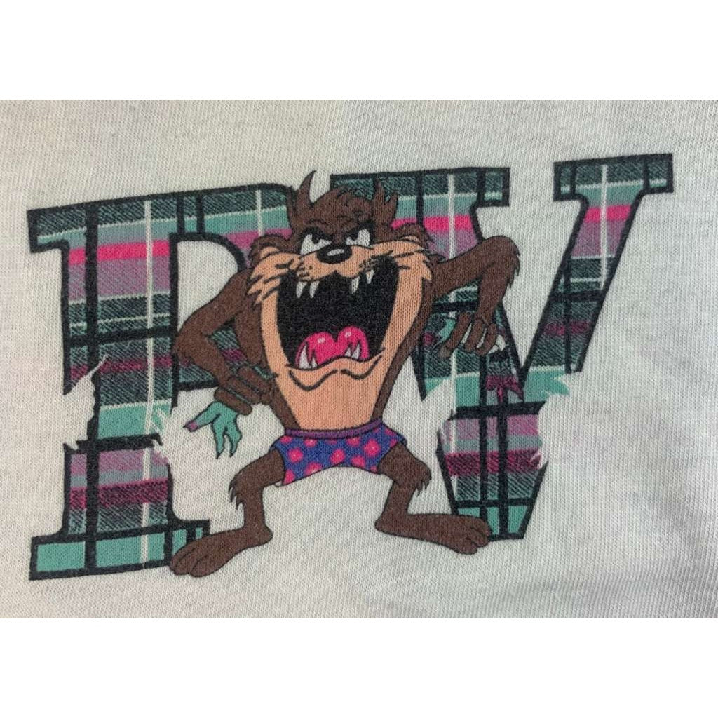 Hectors Men Large Vintage 90's Plaid Tazmanian Devil Puerto Vallarta Mexico