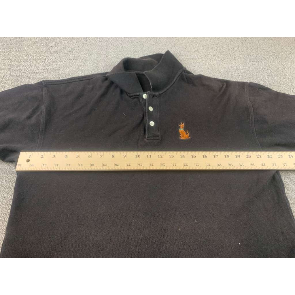 Scooby-Doo Warner Bros Studio Store Crew Polo Black Men L Year 2000 Vintage Y2K
