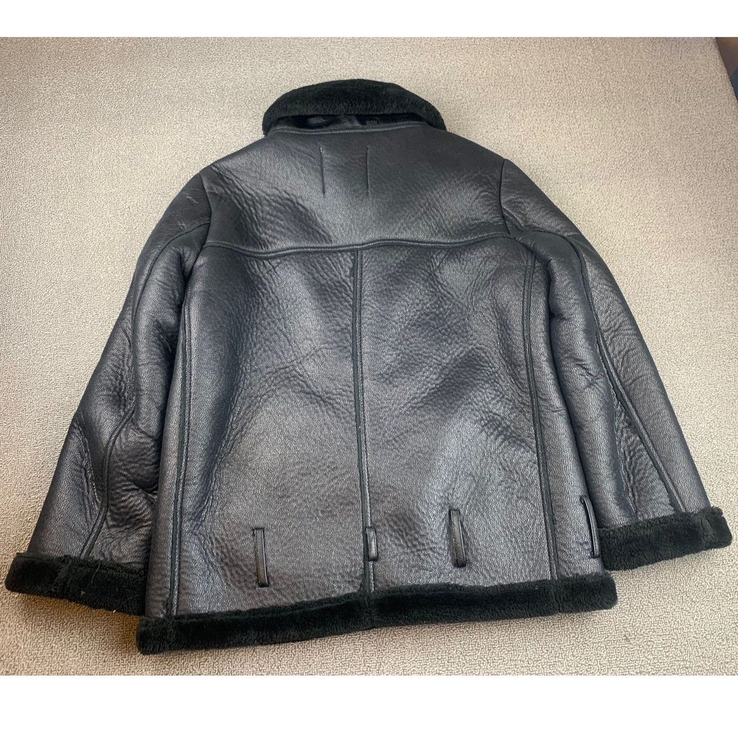 Zara Women's Small Black Faux Fur Aviator Jacket