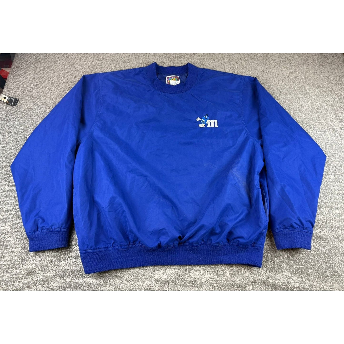Vintage 1996 M&M Jacket Men's Medium Blue Embroidered Planet Mars Taiwan Made