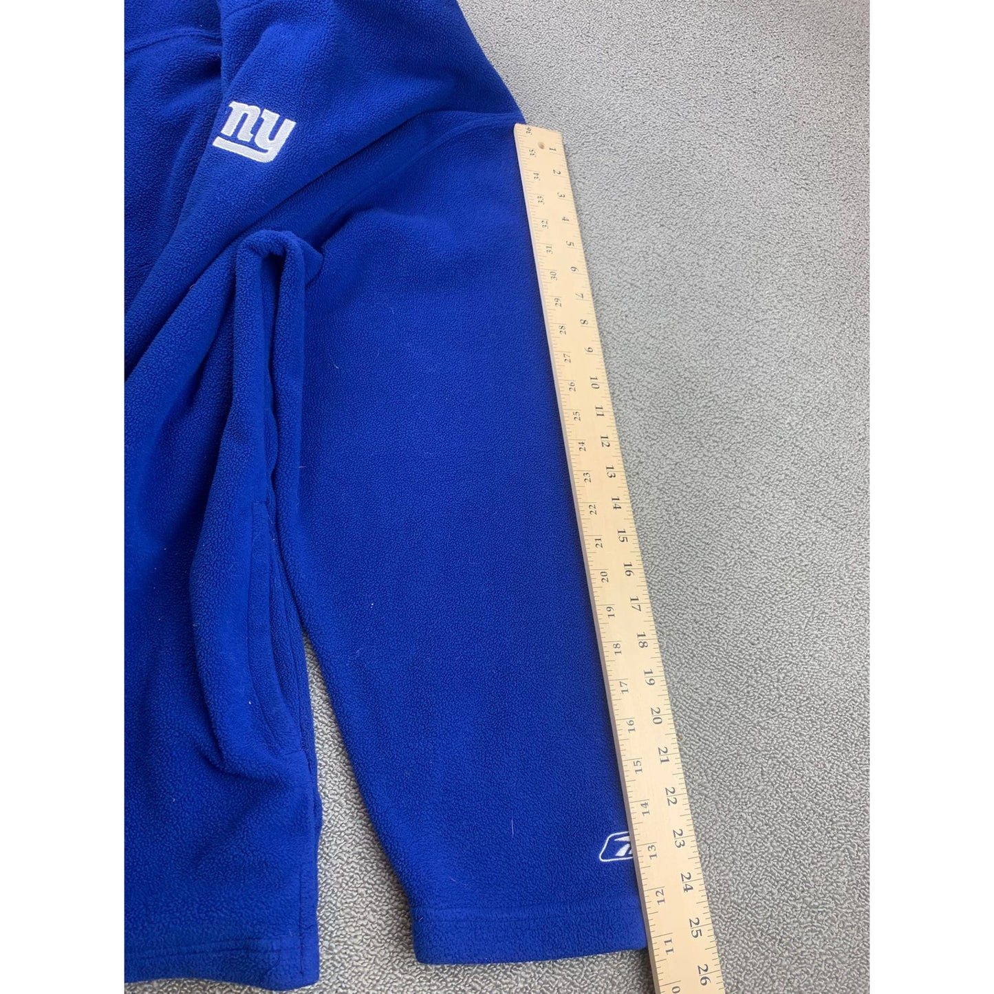 Y2K Reebok Men's XXL Blue NFL New York Giants Quarter Zip Fleece Pullover Jacket