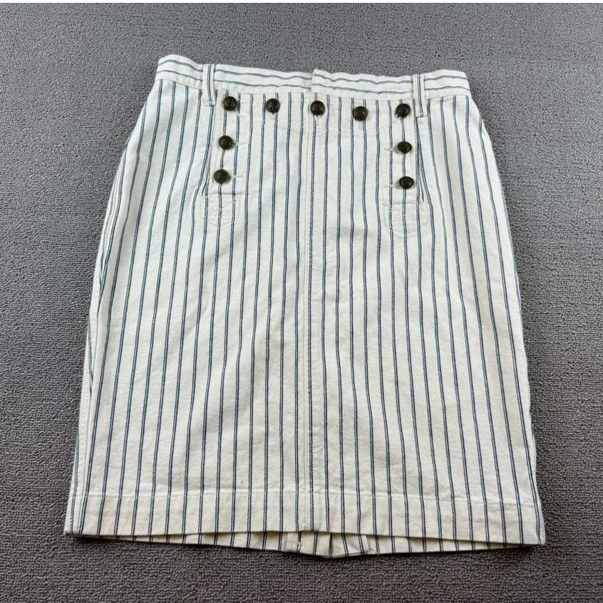 LAUREN RALPH LAUREN Women’s 8 Blue and White Striped Sailor Skirt
