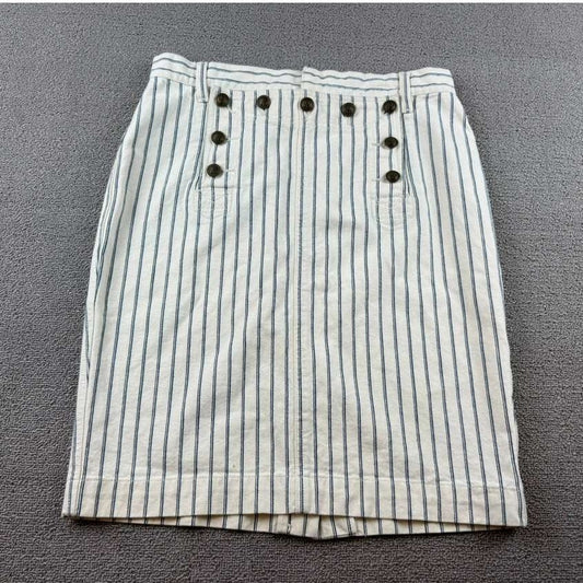 LAUREN RALPH LAUREN Women’s 8 Blue and White Striped Sailor Skirt