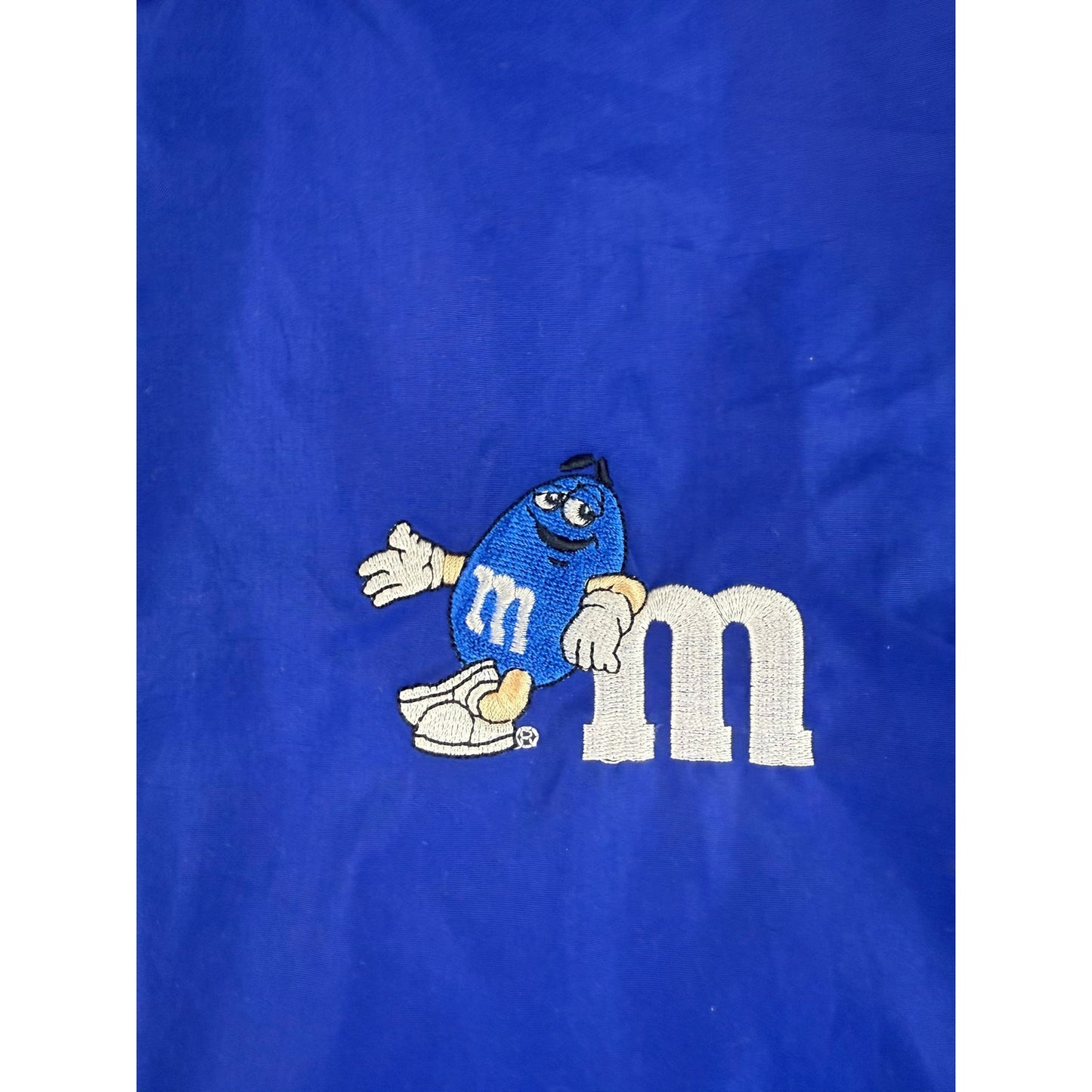 Vintage 1996 M&M Jacket Men's Medium Blue Embroidered Planet Mars Taiwan Made