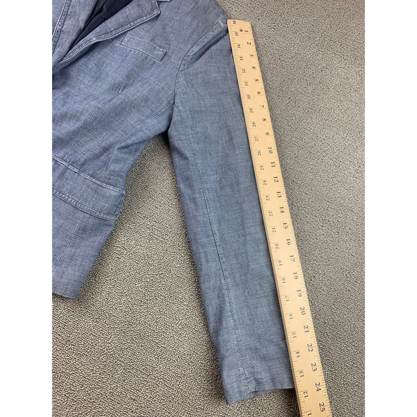J.Crew Schoolboy Womens Jacket Size 8 Blue 100% Cotton Pockets Front Buttons