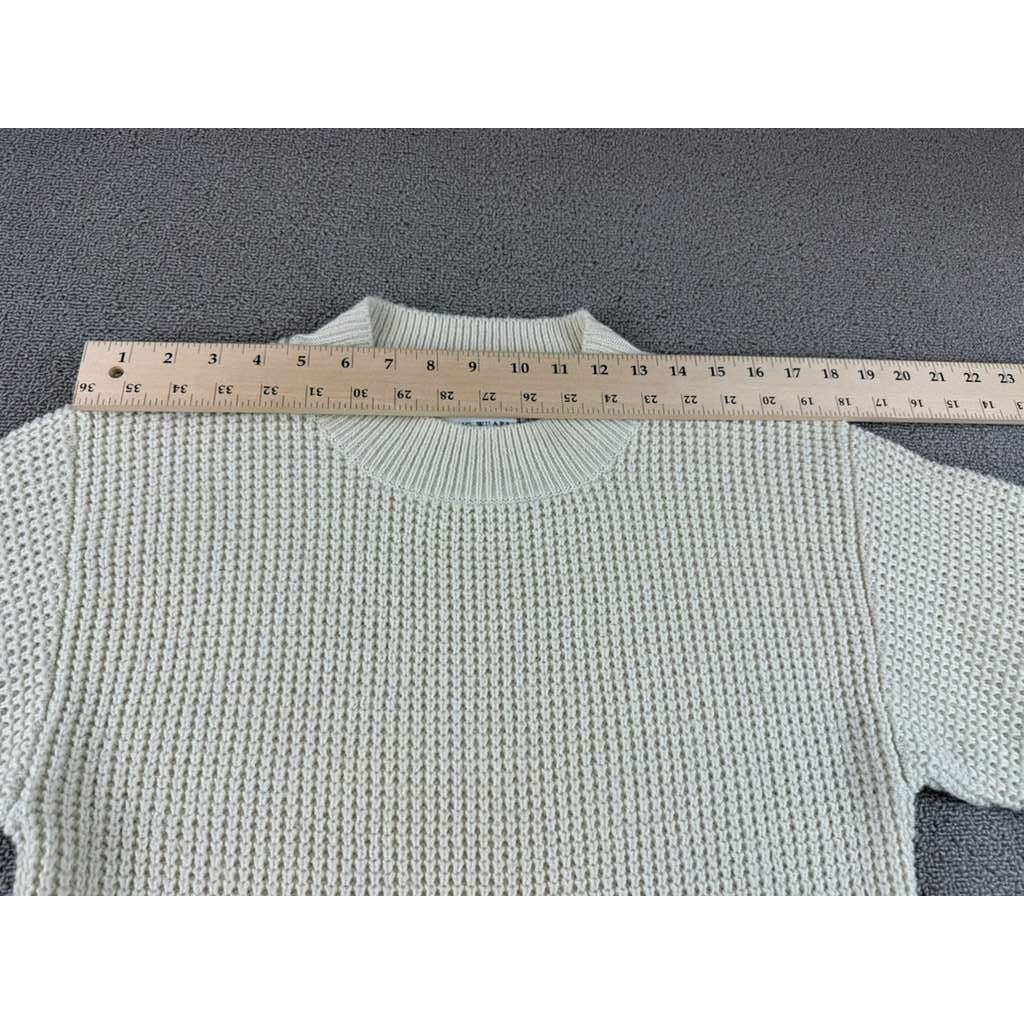Long Wharf Women's Medium White Montauk SeaWell Crew Fisherman Sweater