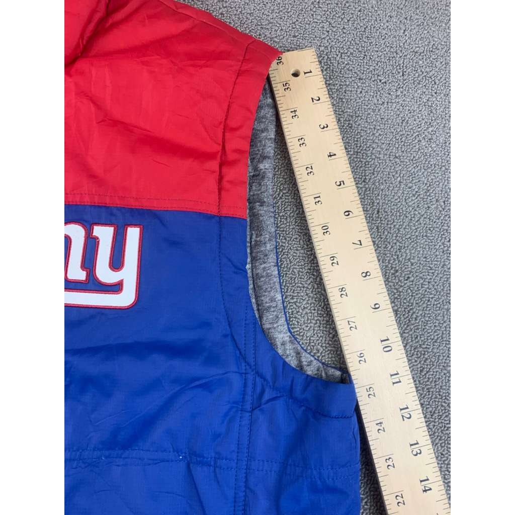 NFL New York Giants Football Men's XL Blue Red Reversible Puffer Vest Insulated