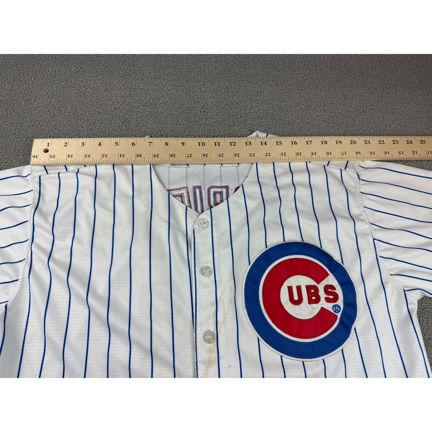 Majestic Chicago Cubs CoolBase Pinstripe Jake Arrieta #49 Baseball Jersey Size M