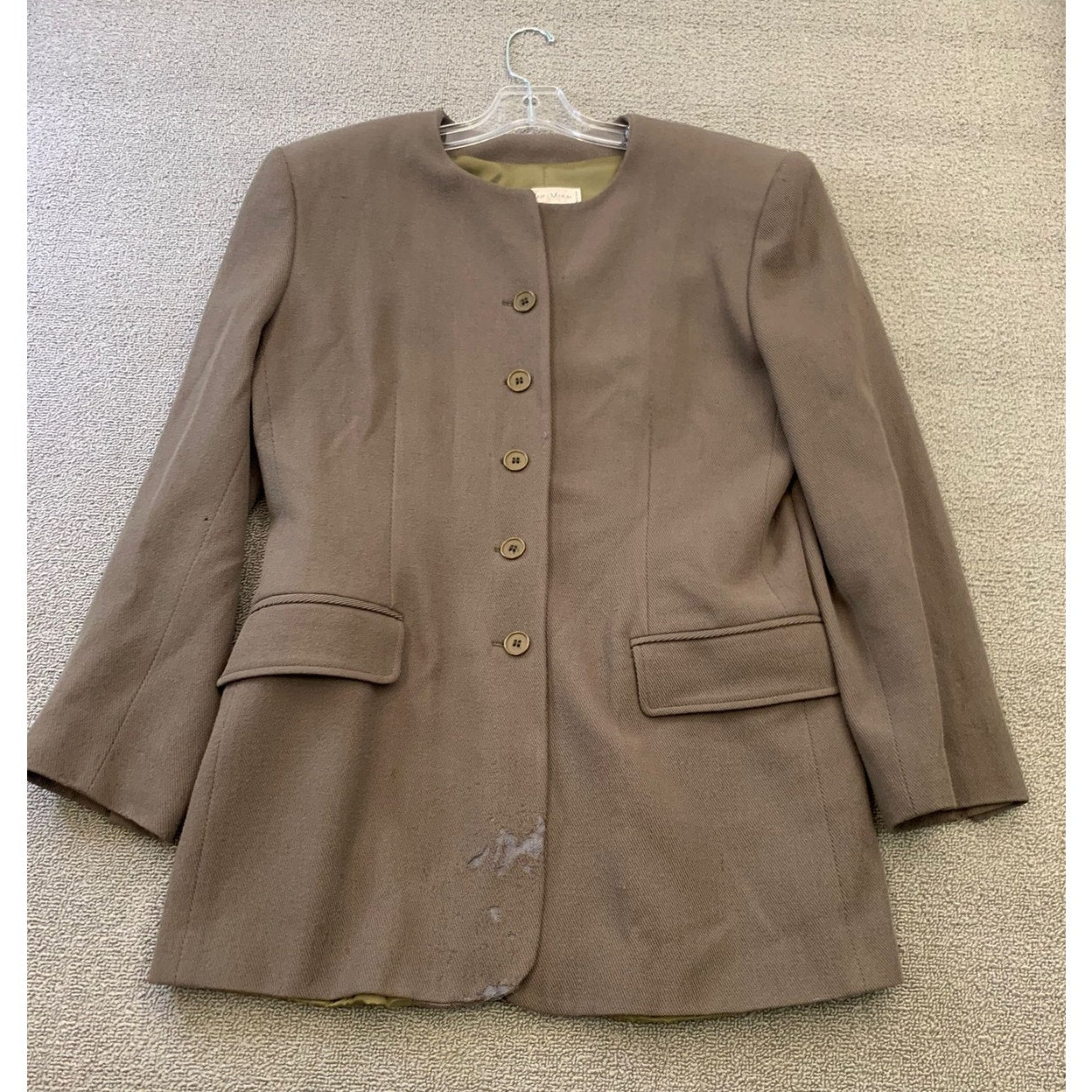 GianMarco Venturi Women's 46 Brown Button Front Long Jacket