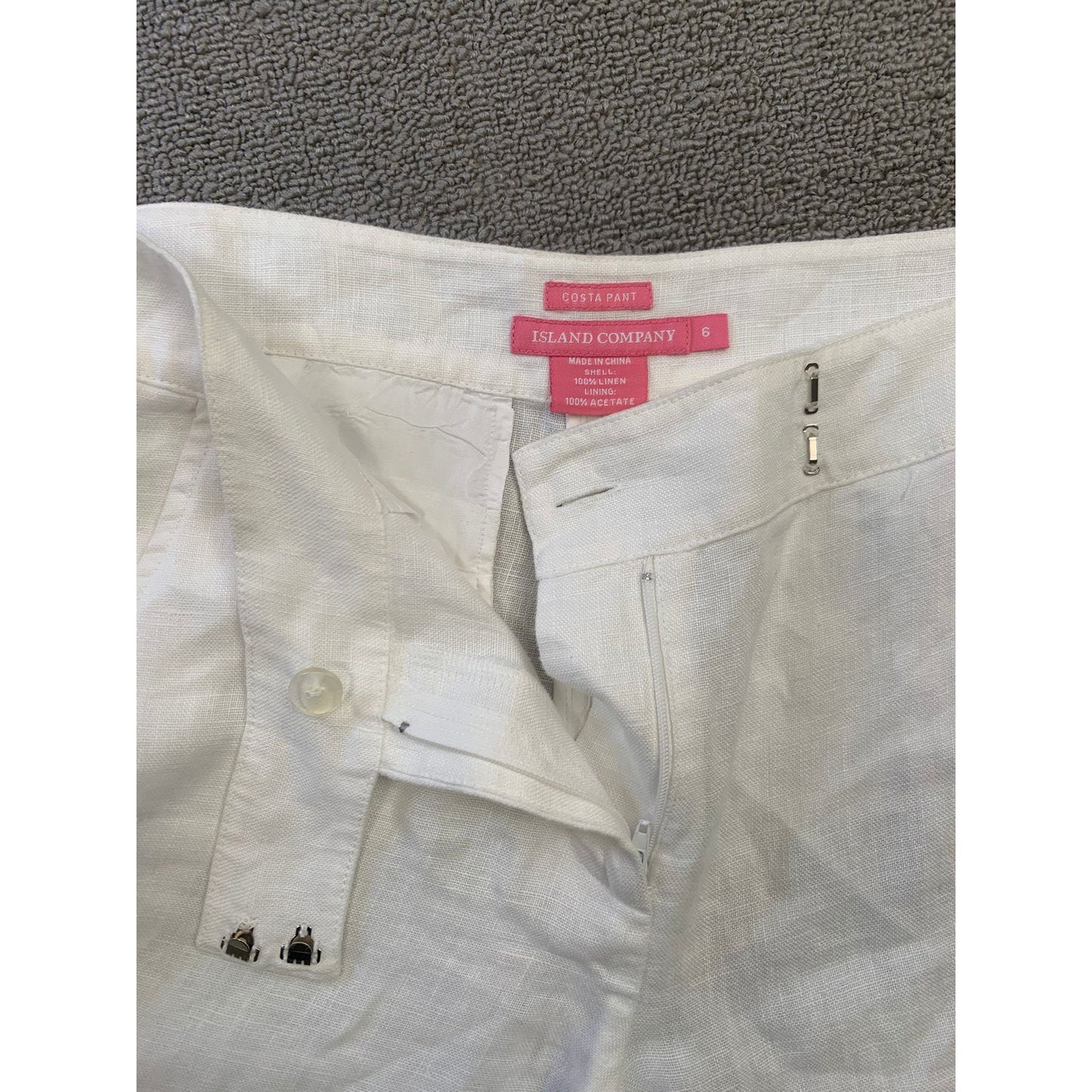 Island Company Women's 6 "Costa Pant" 100% Linen Pants