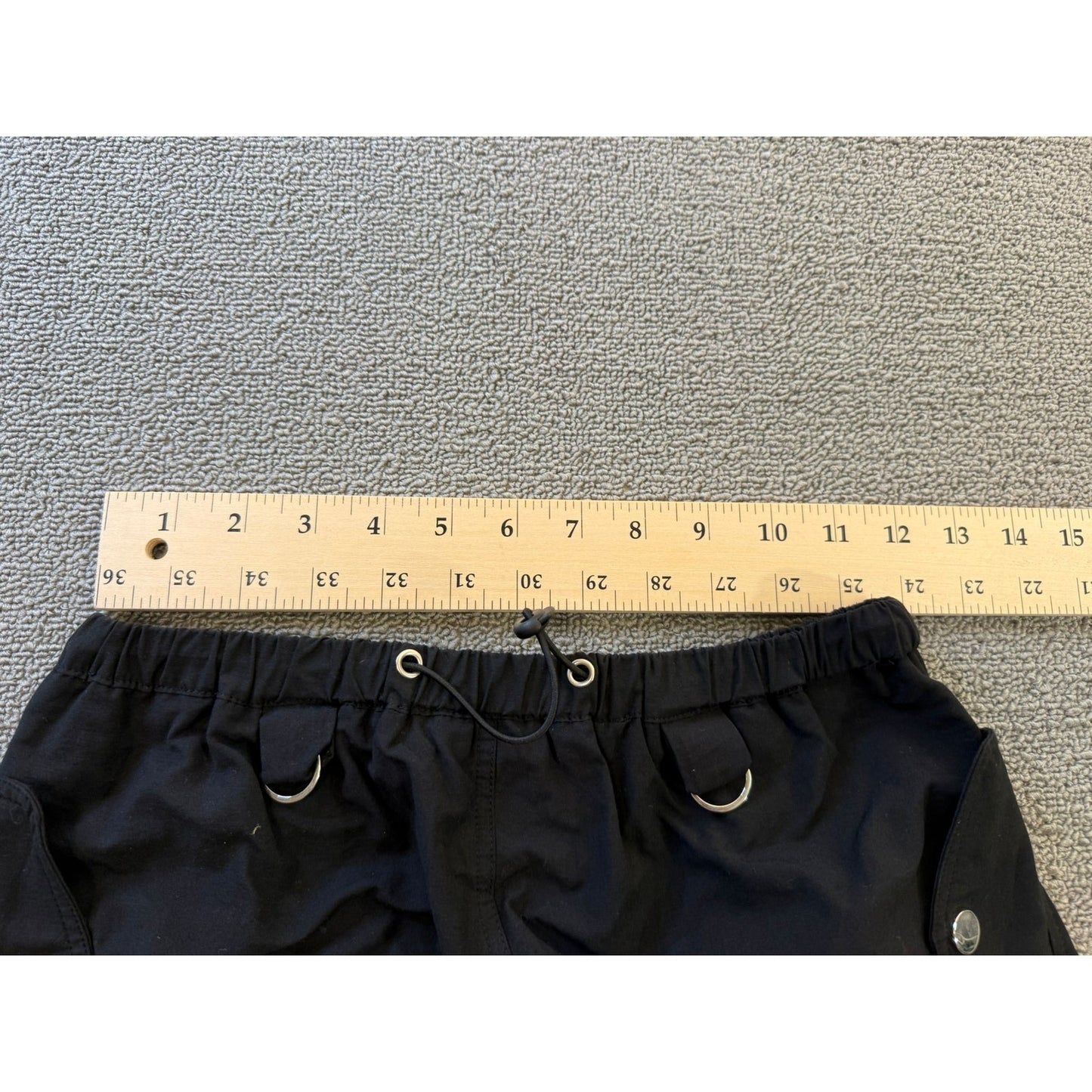 CIDER XS Womens Black Cargo Maxi Skirt Casual Adjustable Wais