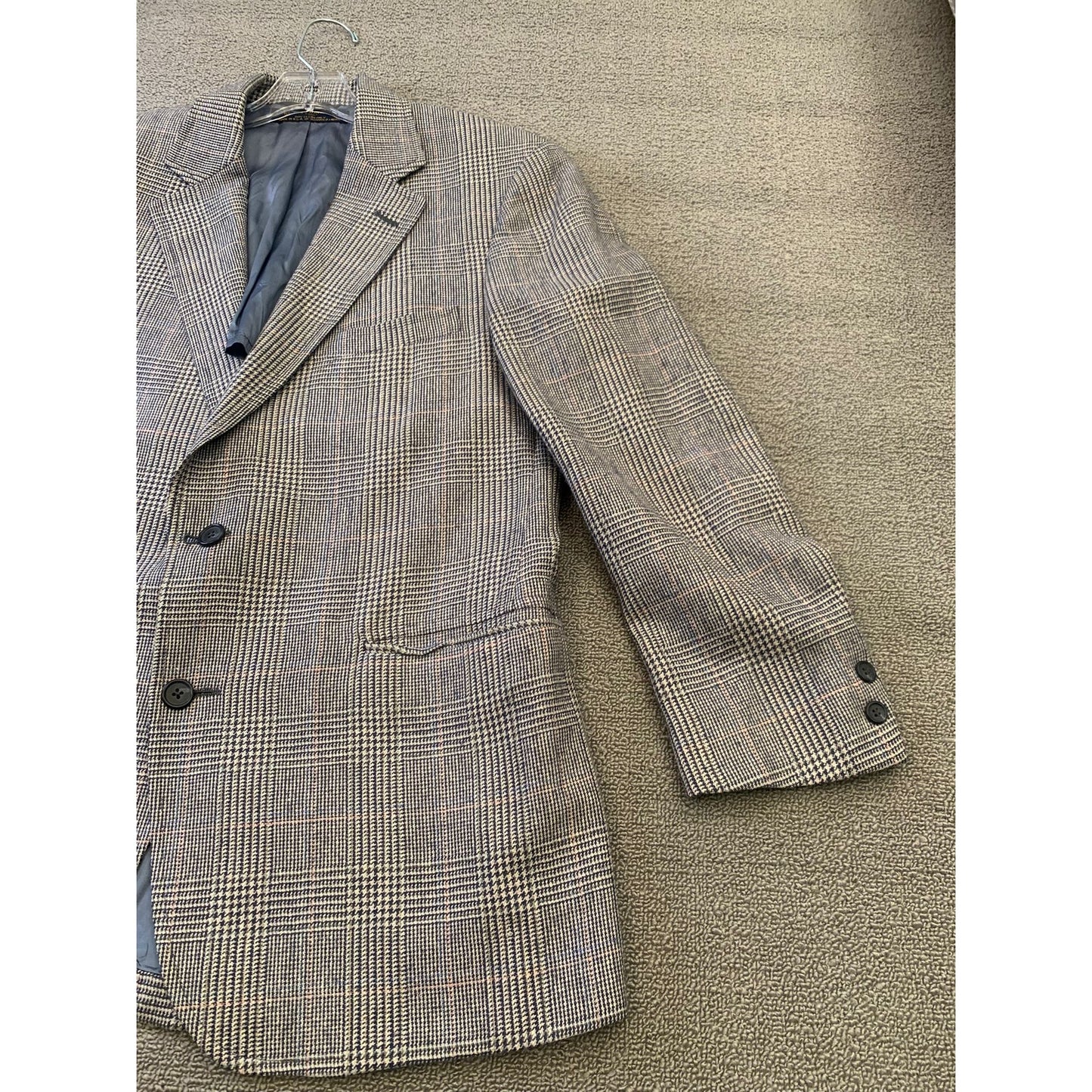 Vintage Brooks Brothers 346 Men's 42R Beige Plaid Wool Sport Coat Blazer