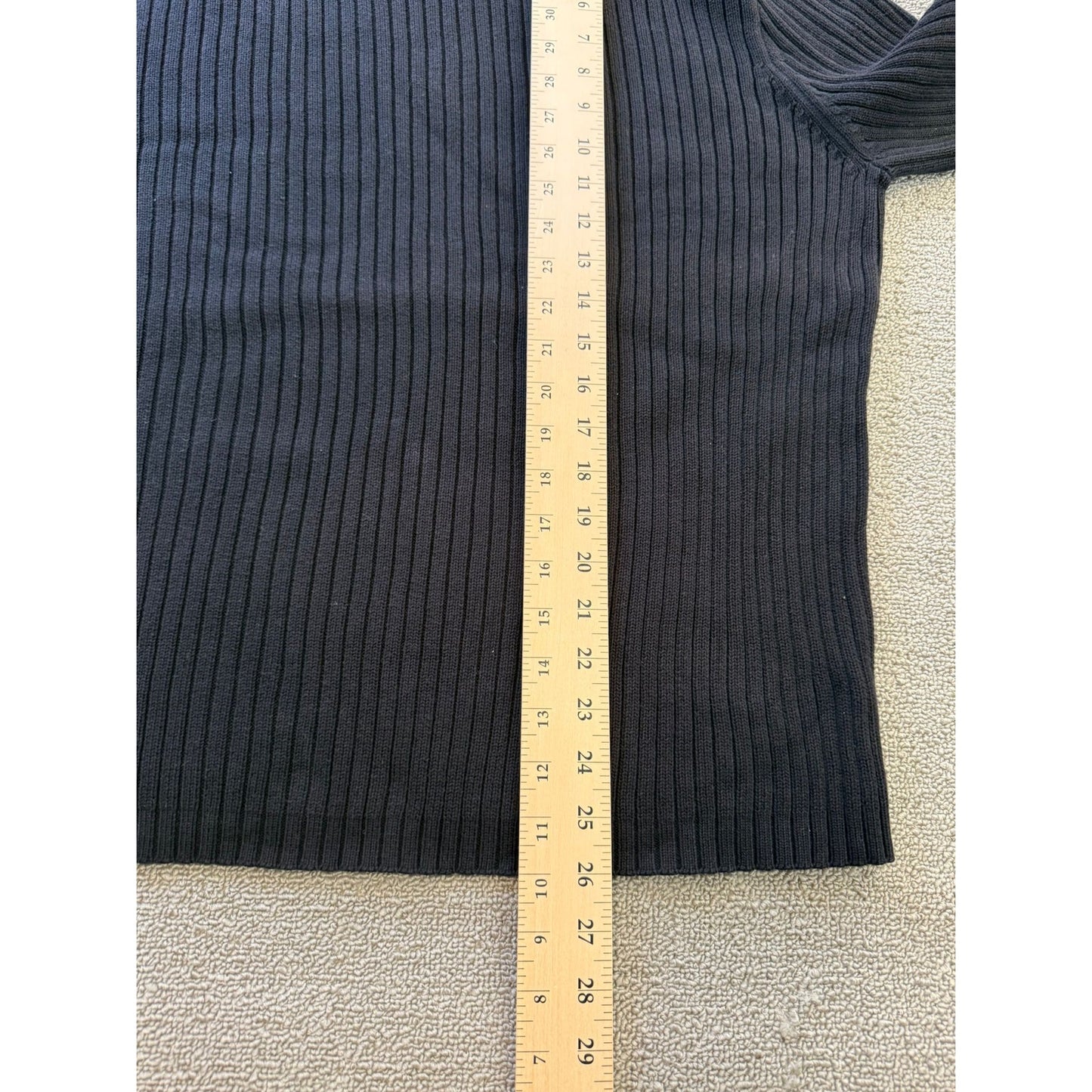 J.Crew Men’s Size L Black Ribbed Knit Cotton Sweater