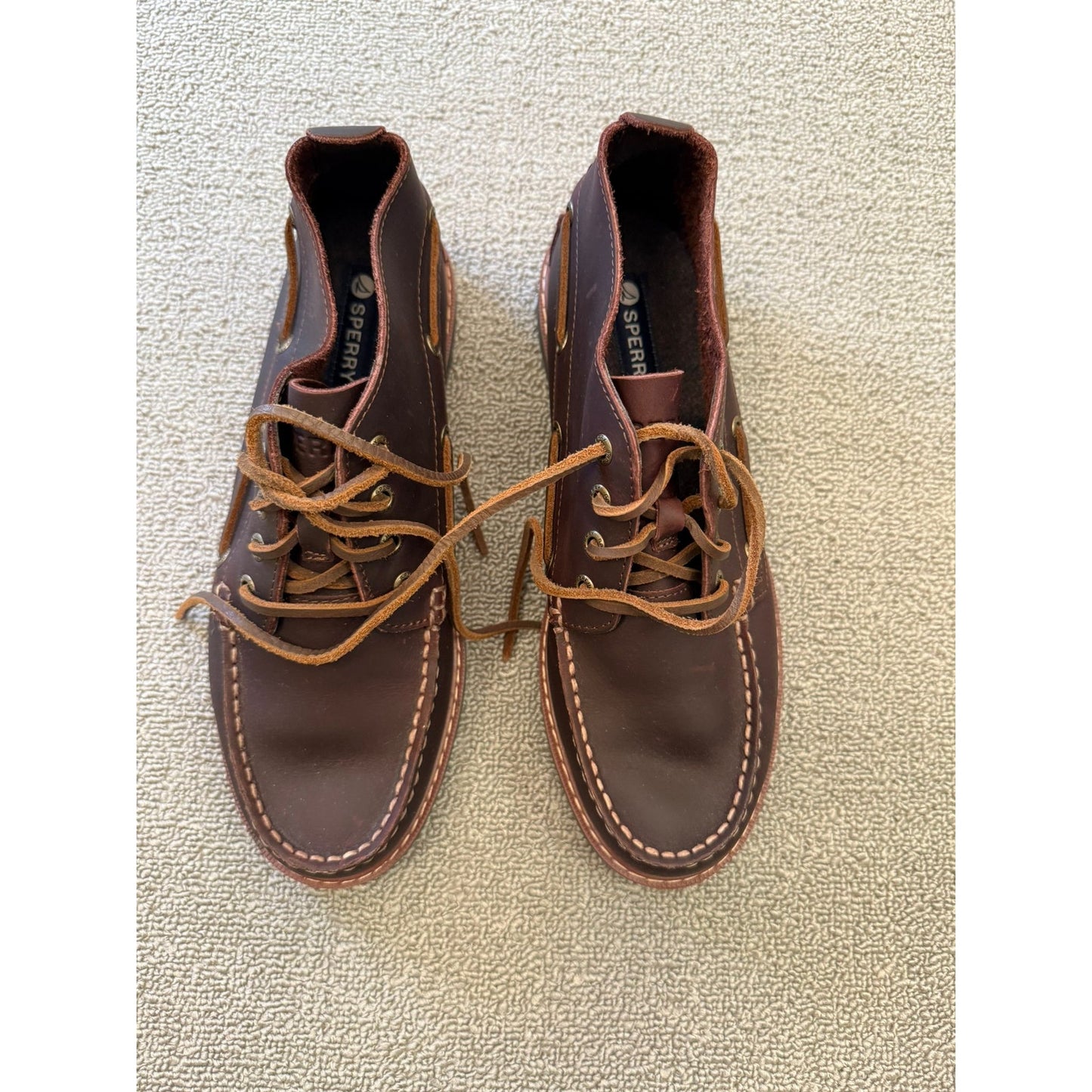 Sperry Men's Size 9 Brown Leather Boots Made in Indonesia