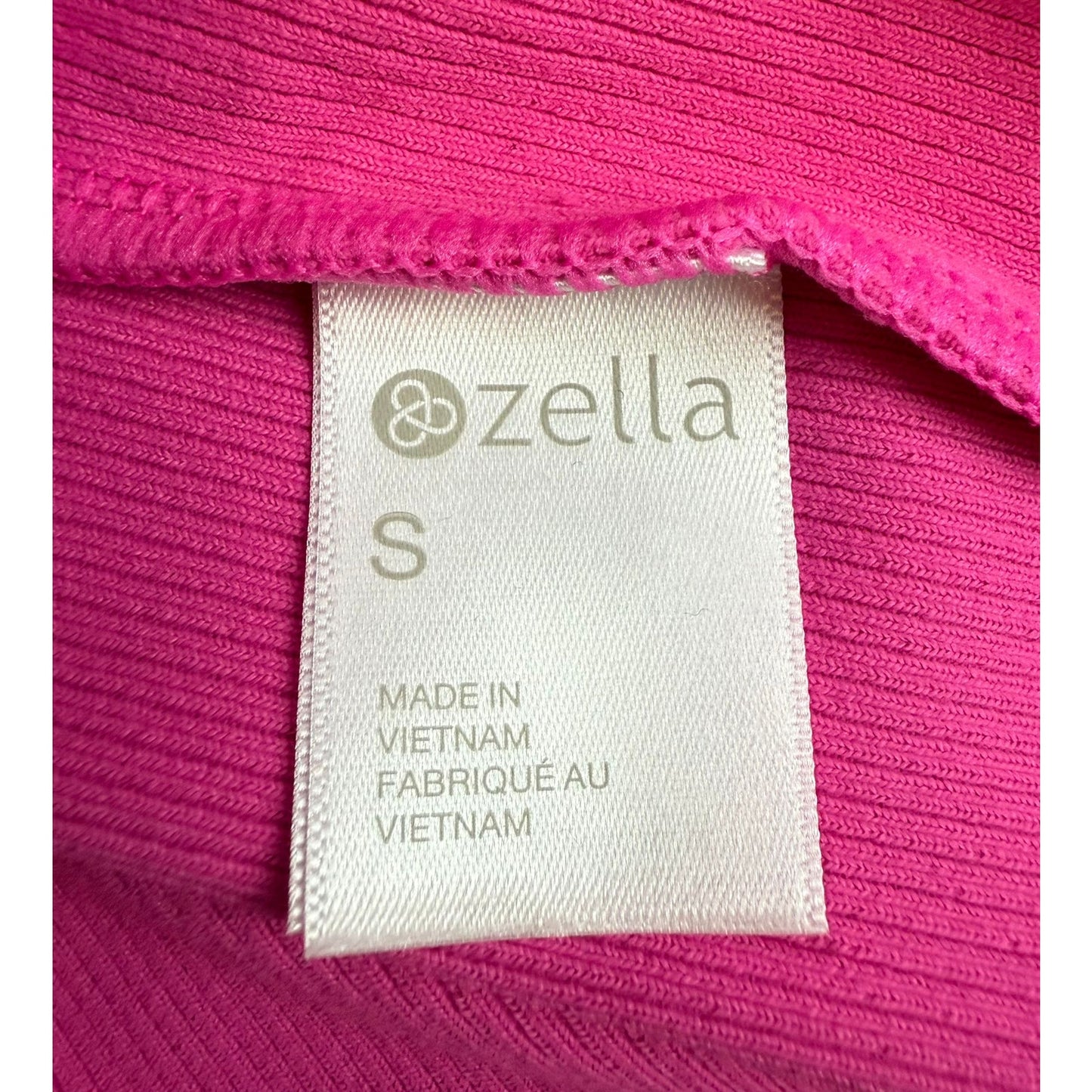 NWT Zella Women's Small Hot Pink Ribbed Crop Top Tank Sleeveless Athleisure