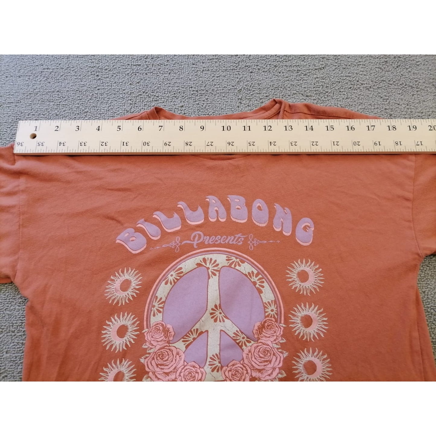 Billabong Women Small Coral Short Sleeve T-Shirt Relaxed Fit Surf Shirt