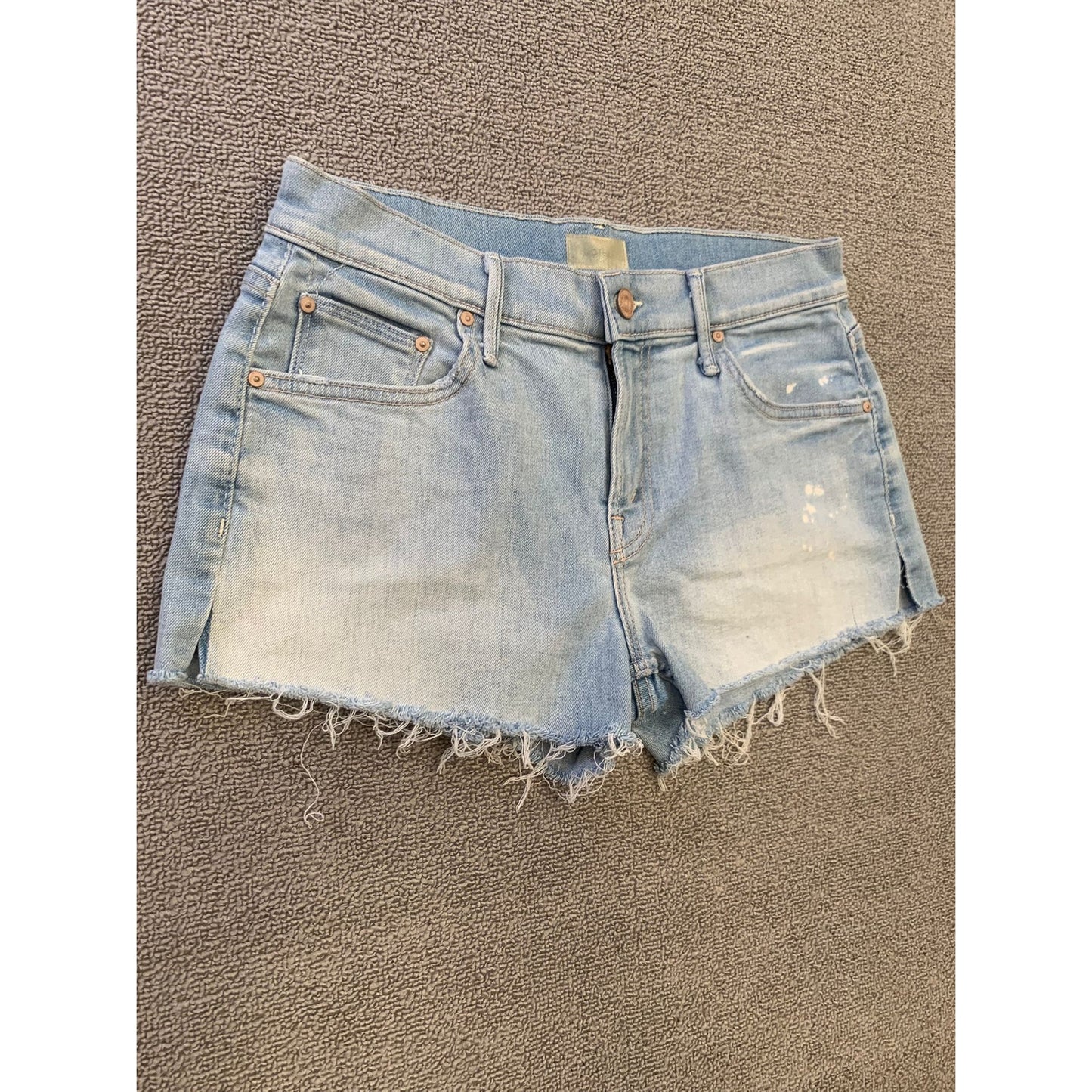 Mother Women's 25 Light Wash Frayed Hem Denim Shorts
