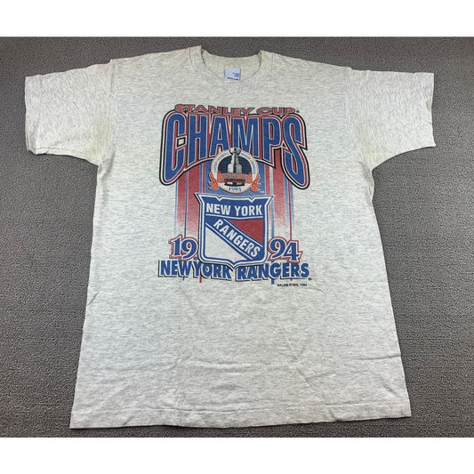 Vintage NEW YORK RANGERS Salem T-Shirt Stanley Cup Champs Size L 1994 NHL 90s