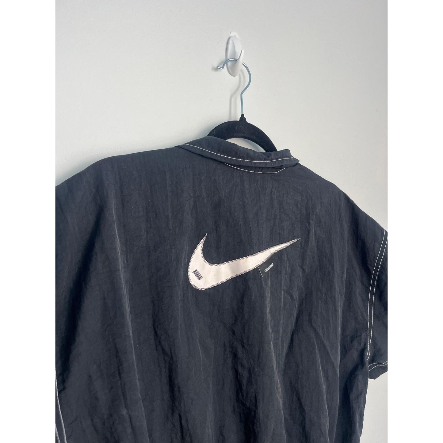 Nike Quarter Zip Mini Dress Women L Black Athletic Dress With Contrast Stitching