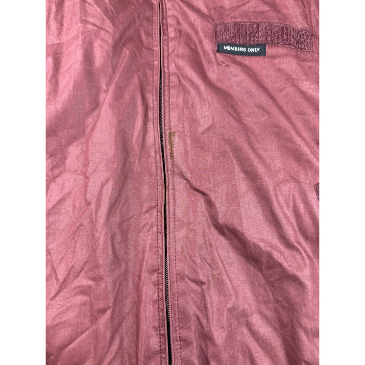 Vintage Members Only Bomber Jacket Mens 44 Crimson Red Cafe Racer Full Zip 80s