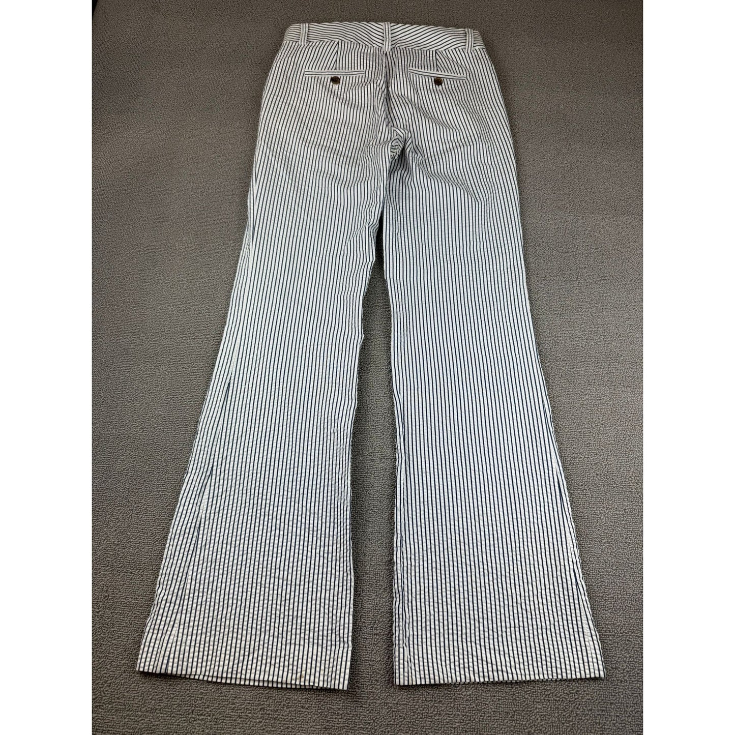 J. Crew Women's 0 Blue White Striped City Fit Bell Bottom Pants