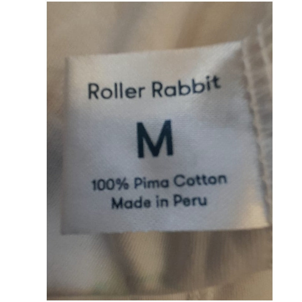 Stoney Clover X Roller Rabbit Women's M White Rainbow Hearts Print Pajama Shirt Top