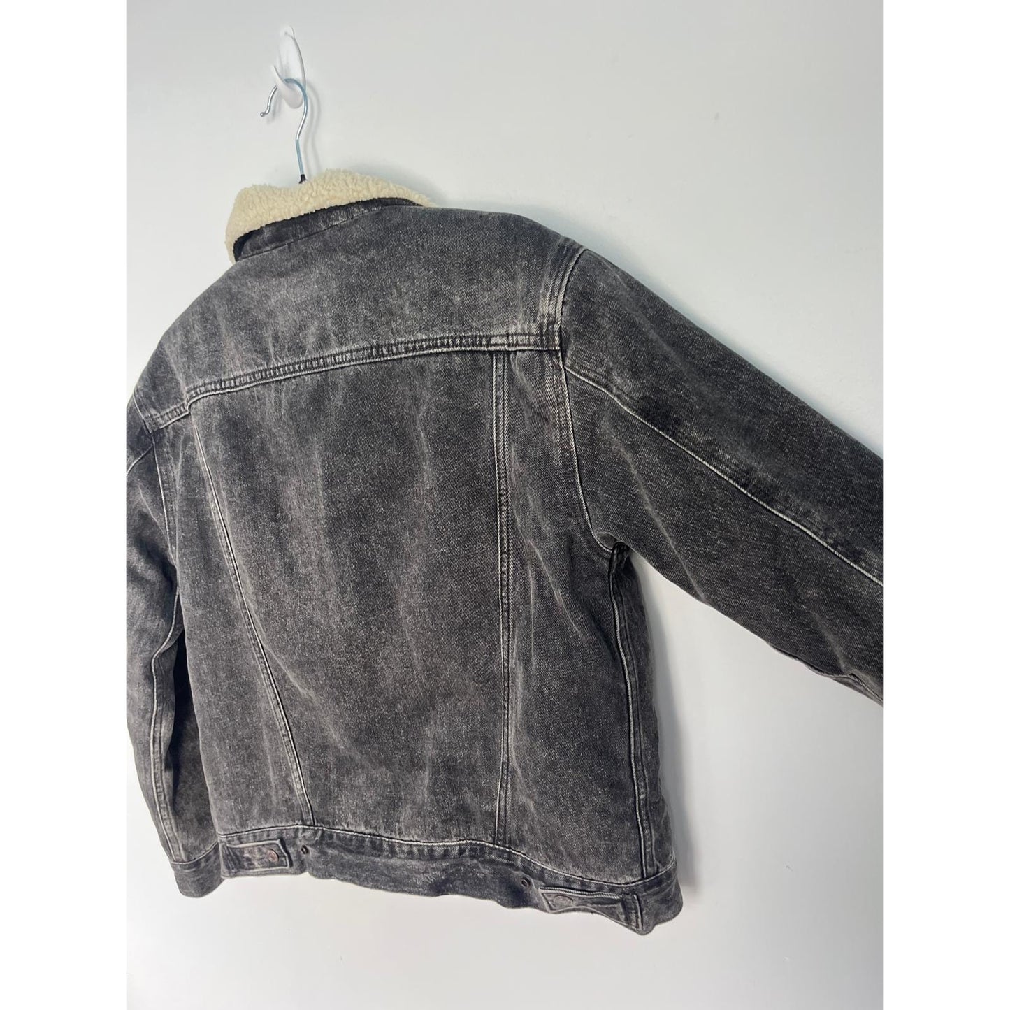 Levis Premium Sherpa Denim Jacket Women S Black Fleece Lined Trucker