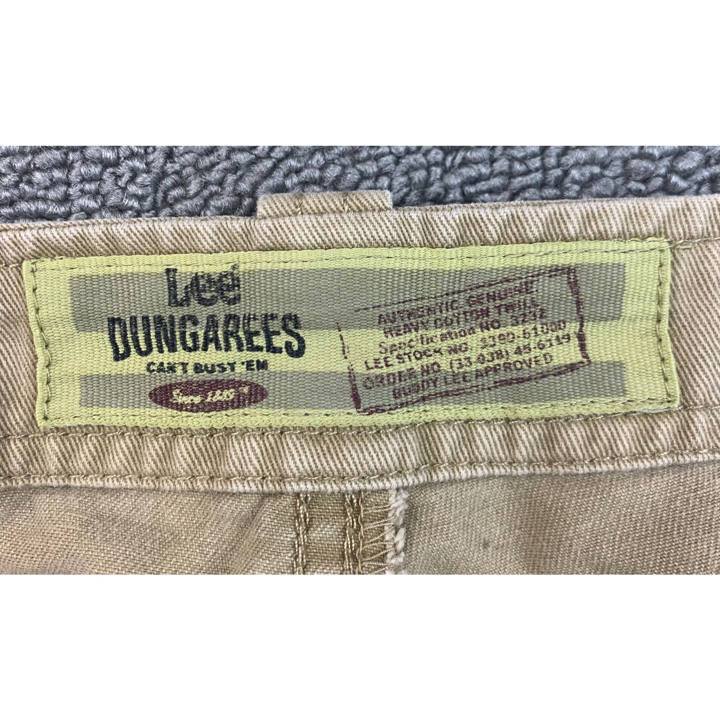Y2K Lee Dungarees Men's Size 34 Cargo Shorts Beige Work Outdoors HIking