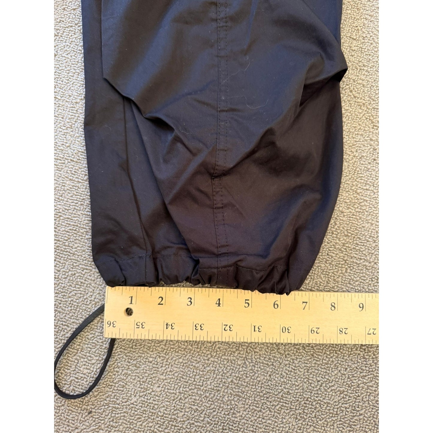 ZARA Women's Parachute Cargo Pants XS Black Wide Leg Drawstring Streetwear