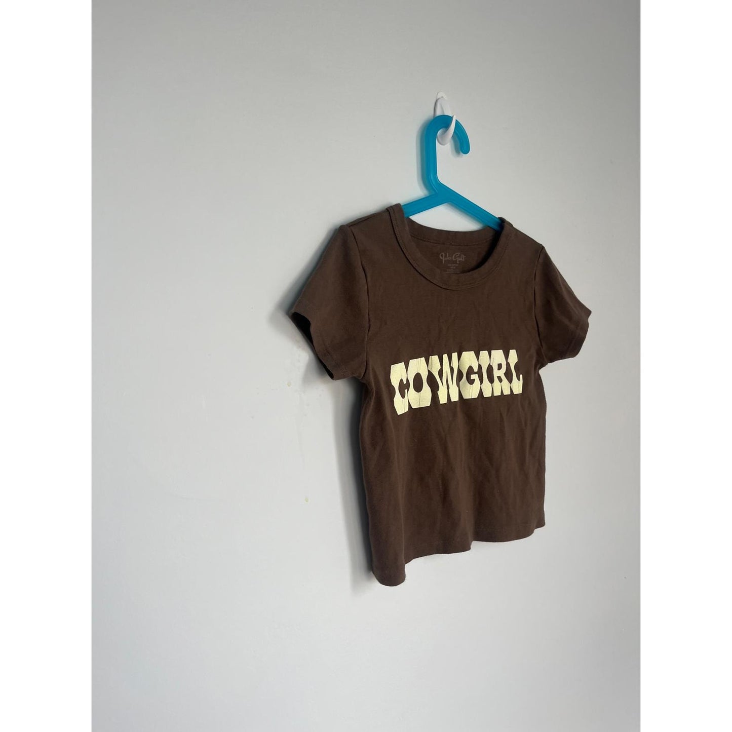 John Galt Cowgirl Graphic Tee Women Brown 2 Y2K Western Crop T Shirt