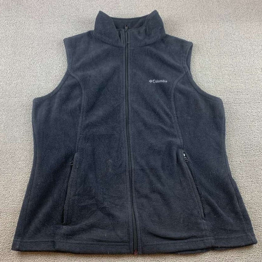 Columbia Sportswear Men's Large Black Full-Zip Fleece Vest for Outdoor Work Hike