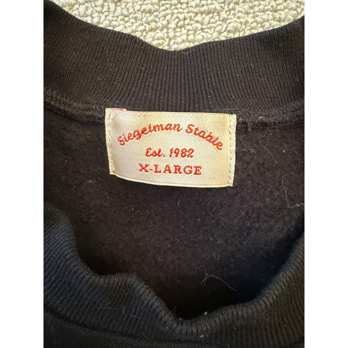 SIEGELMAN STABLE Men's Crewneck Sweatshirt XL Black Graphic Racing stable