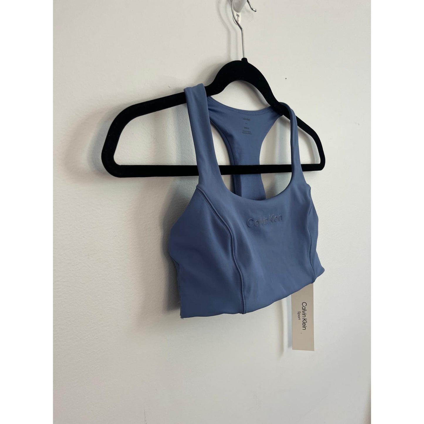 Calvin Klein Sports Bra Women S Blue Racerback Activewear Stretchy