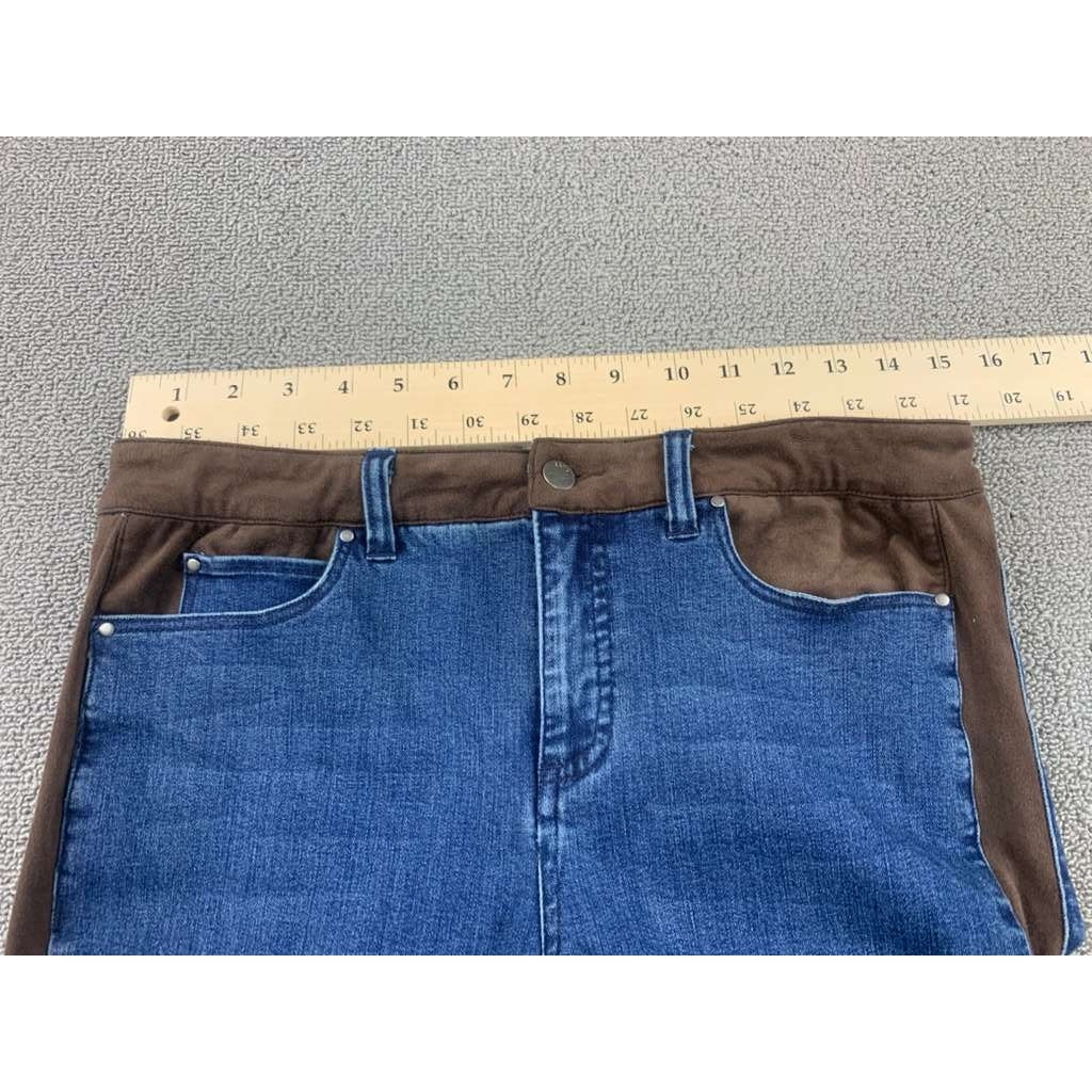 Ecru Los Feliz Women 28 Blue Jeans Brown Soft Velvet Inset