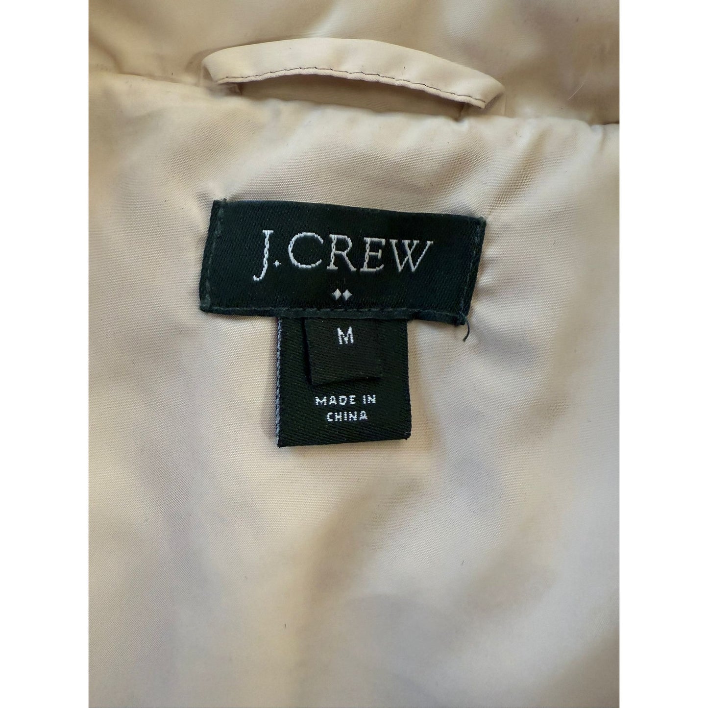 J.Crew Womens Medium Cream Quilted Full Zip Puffer Vest Jacket