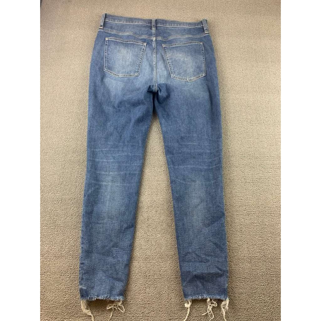 J.Crew Denim Jeans Toothpick Women 32 Blue Skinny Raw Hem Fair Trade Stretchy