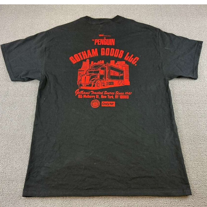 Only My Men's Large Black Red HBO The Penguin Gotham Goods LLC. NYC Promo Tee