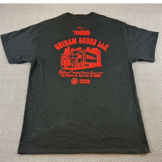 Only My Men's Large Black Red HBO The Penguin Gotham Goods LLC. NYC Promo Tee