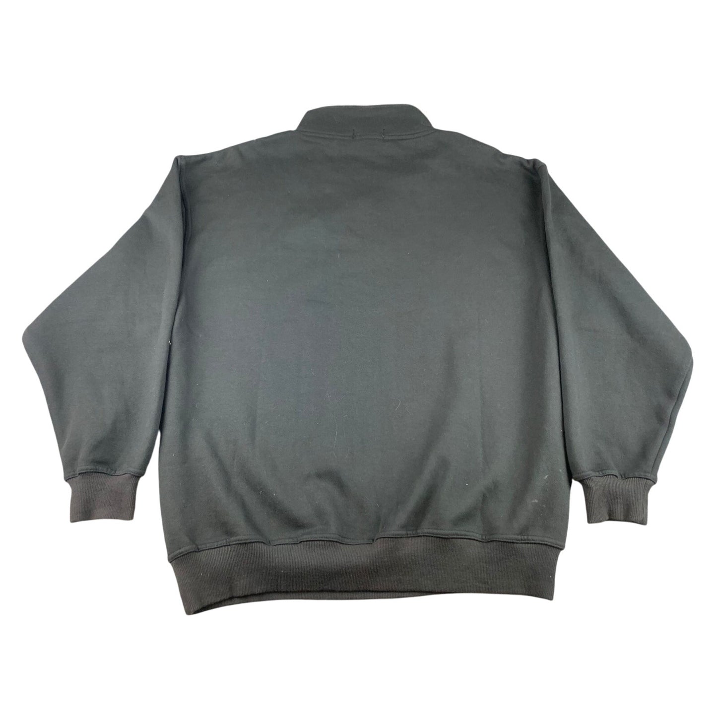 Fila Men Large Black Quarter-Zip Sweatshirt Cotton Blend Cool Logo