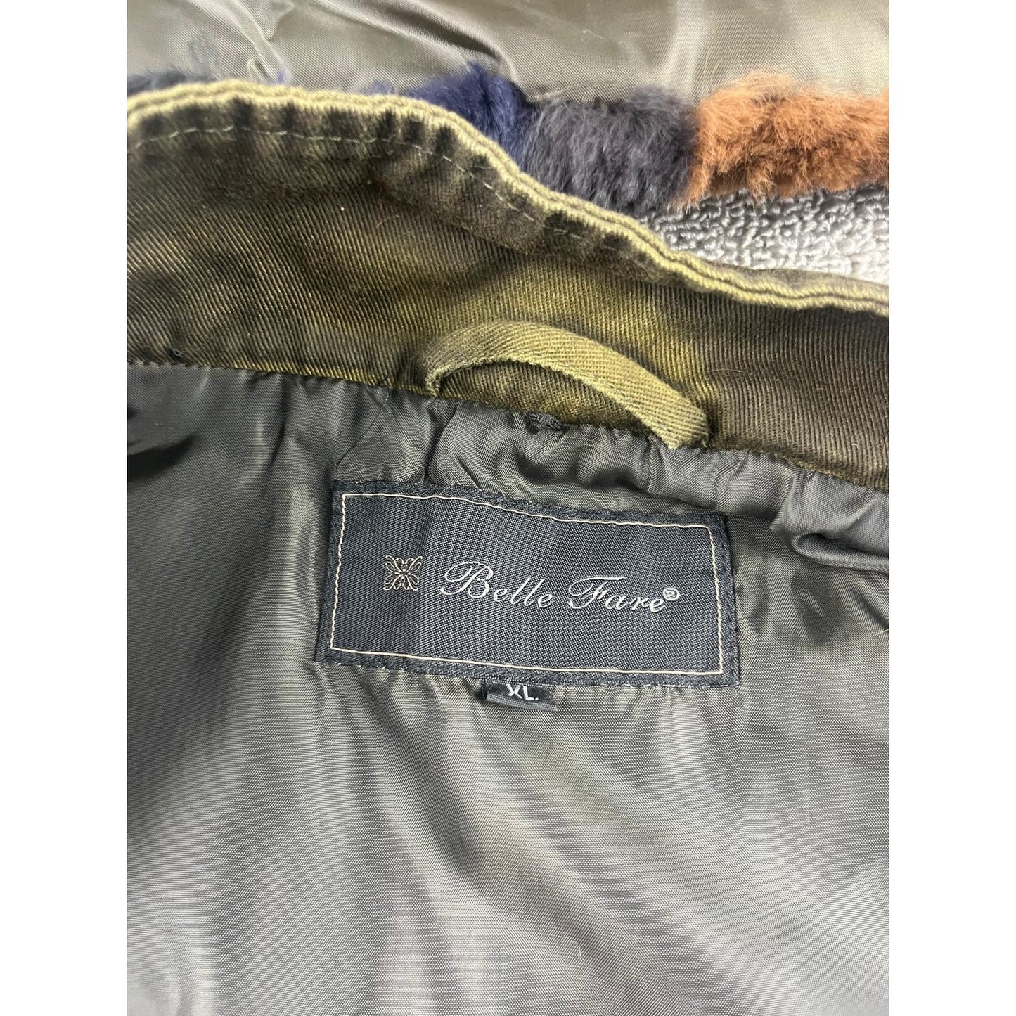 Belle Fare Women’s XL Military Convertible Detachable Real Fur Hood And Vest