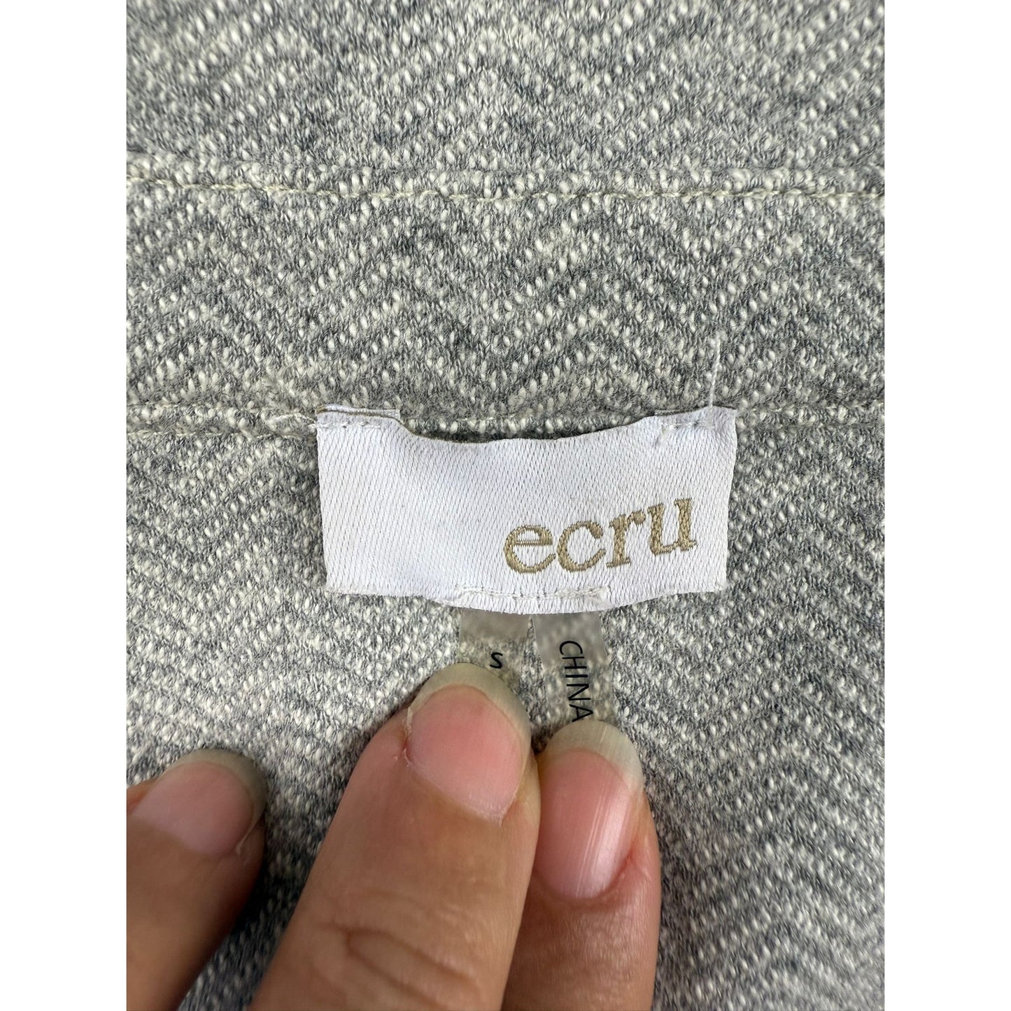 Ecru Women Small Gray Knit Blazer Light Weight Minimalist