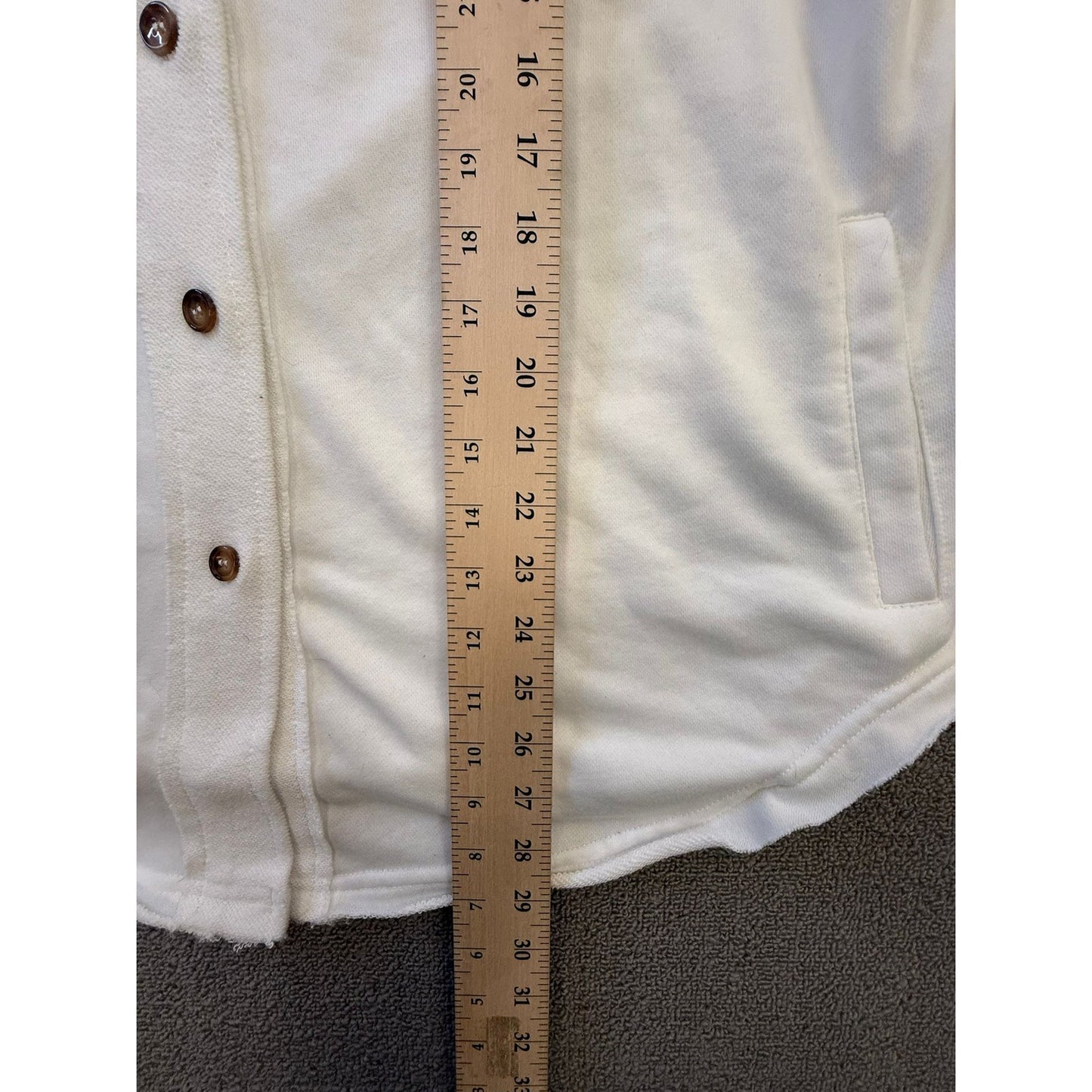 POL Women's Size Medium White Button-Up Shacket Jacket