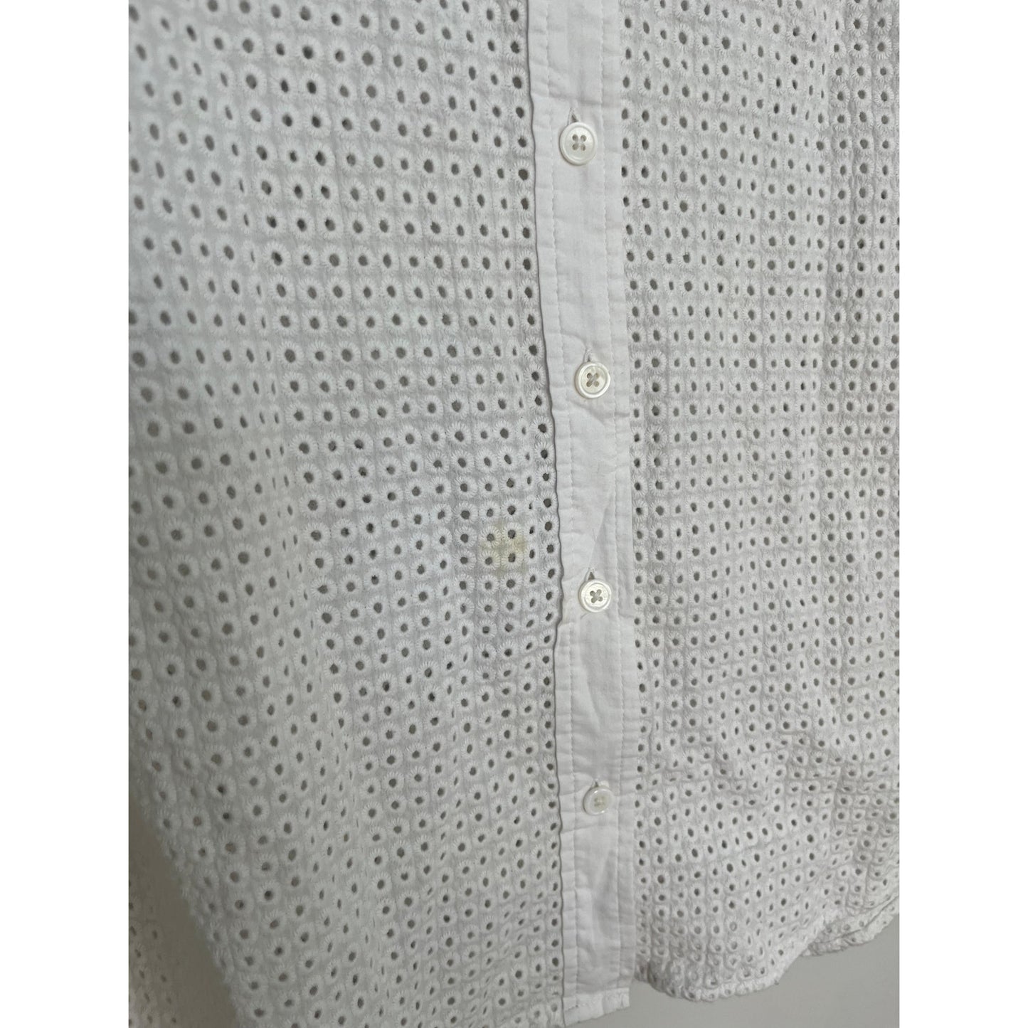 Equipment Lace Button Down Top Women XS White Eyelet Embroidered Blouse