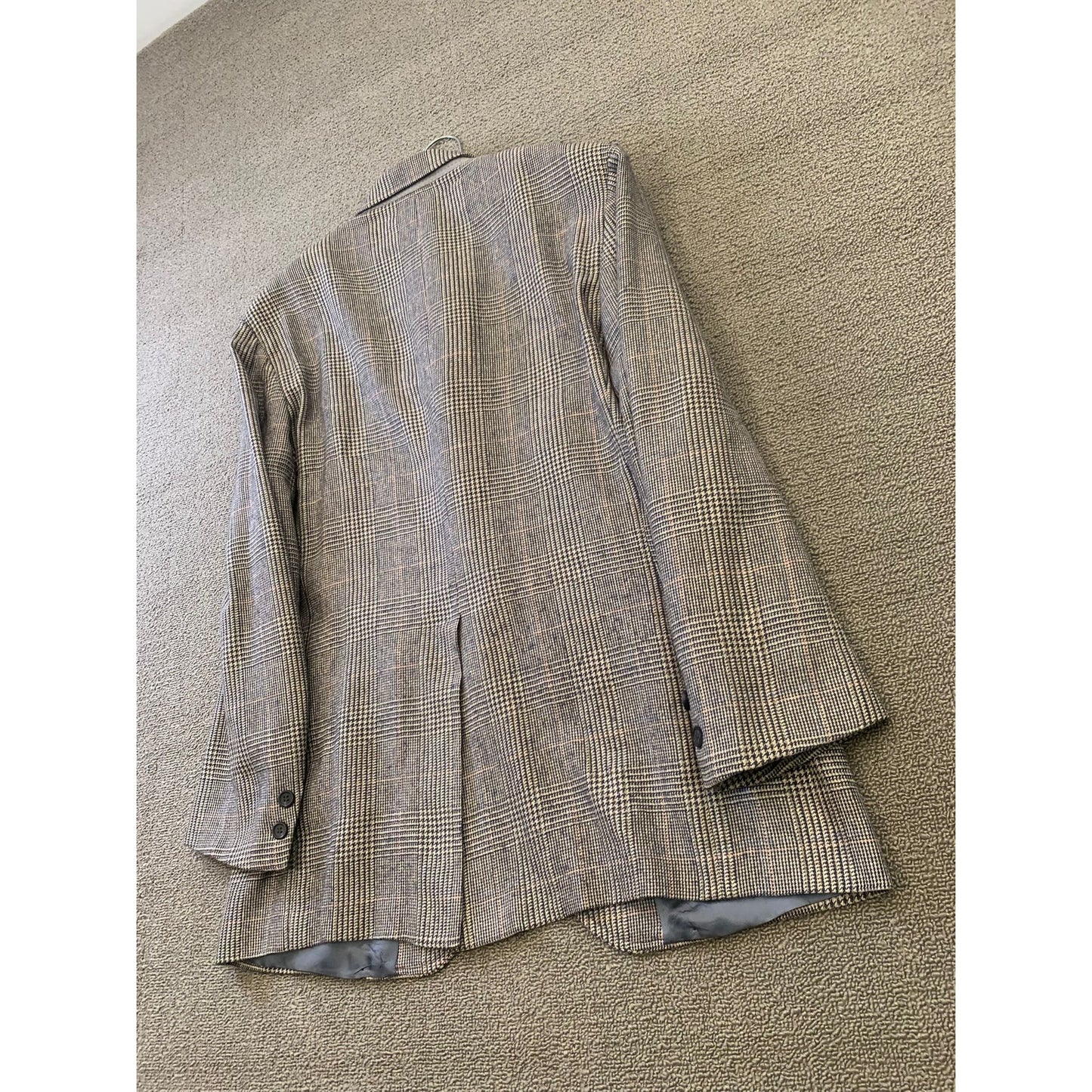 Vintage Brooks Brothers 346 Men's 42R Beige Plaid Wool Sport Coat Blazer