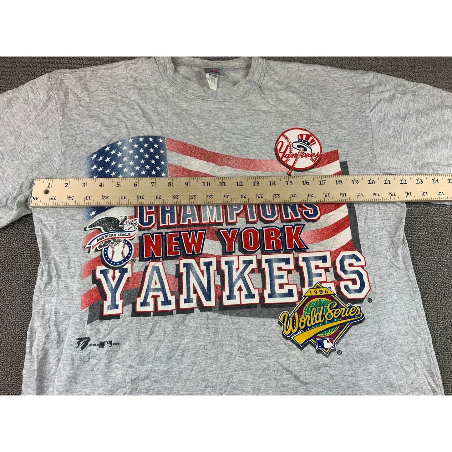 Vintage Teamwork New York Yankees American League Champions T-shirt Men L Gray