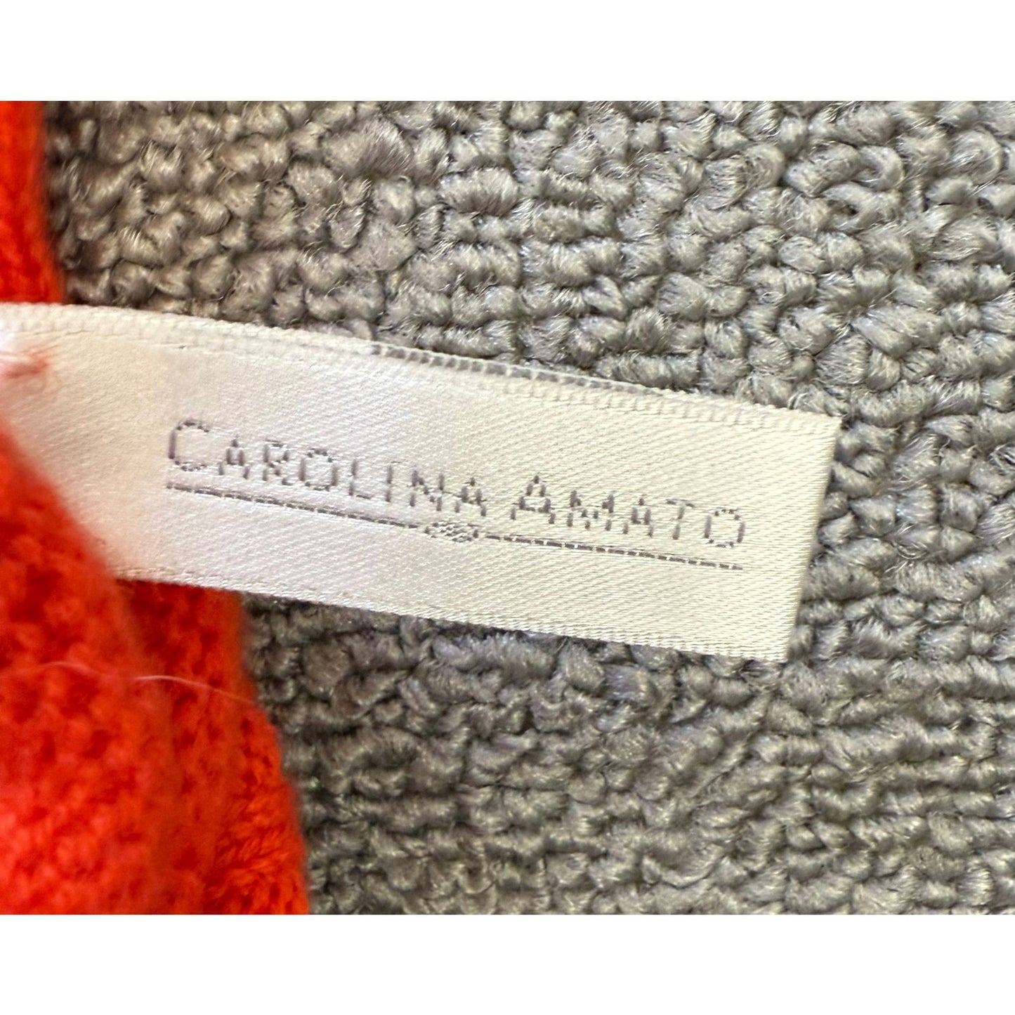 Carolina Amato One Size Orange Cashmere Ribbed Gloves NWT